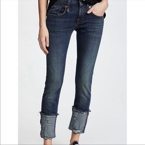R13 | Wide Cuffed Boy Skinny Jeans Blue Women’s Size 28